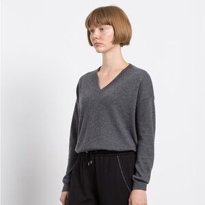 J.Crew 100% Merino Wool Gray VNeck Sweater, size S